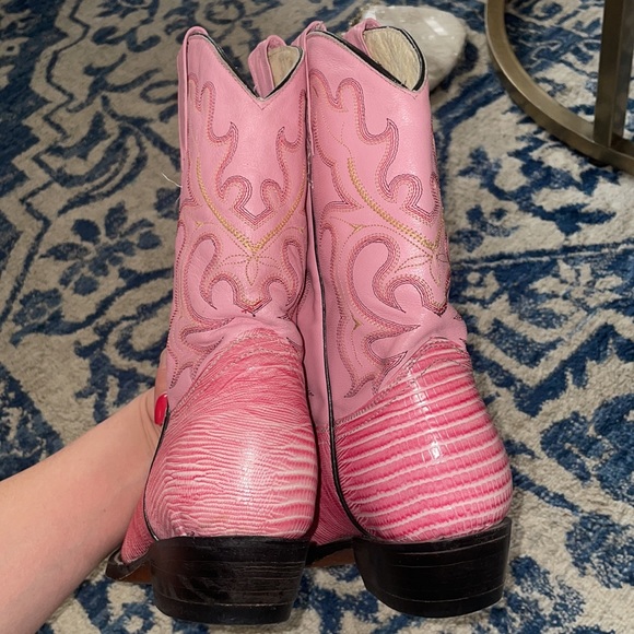 Vintage Western Pink Leather Cowboy Boot Size 6 - Picture 7 of 7